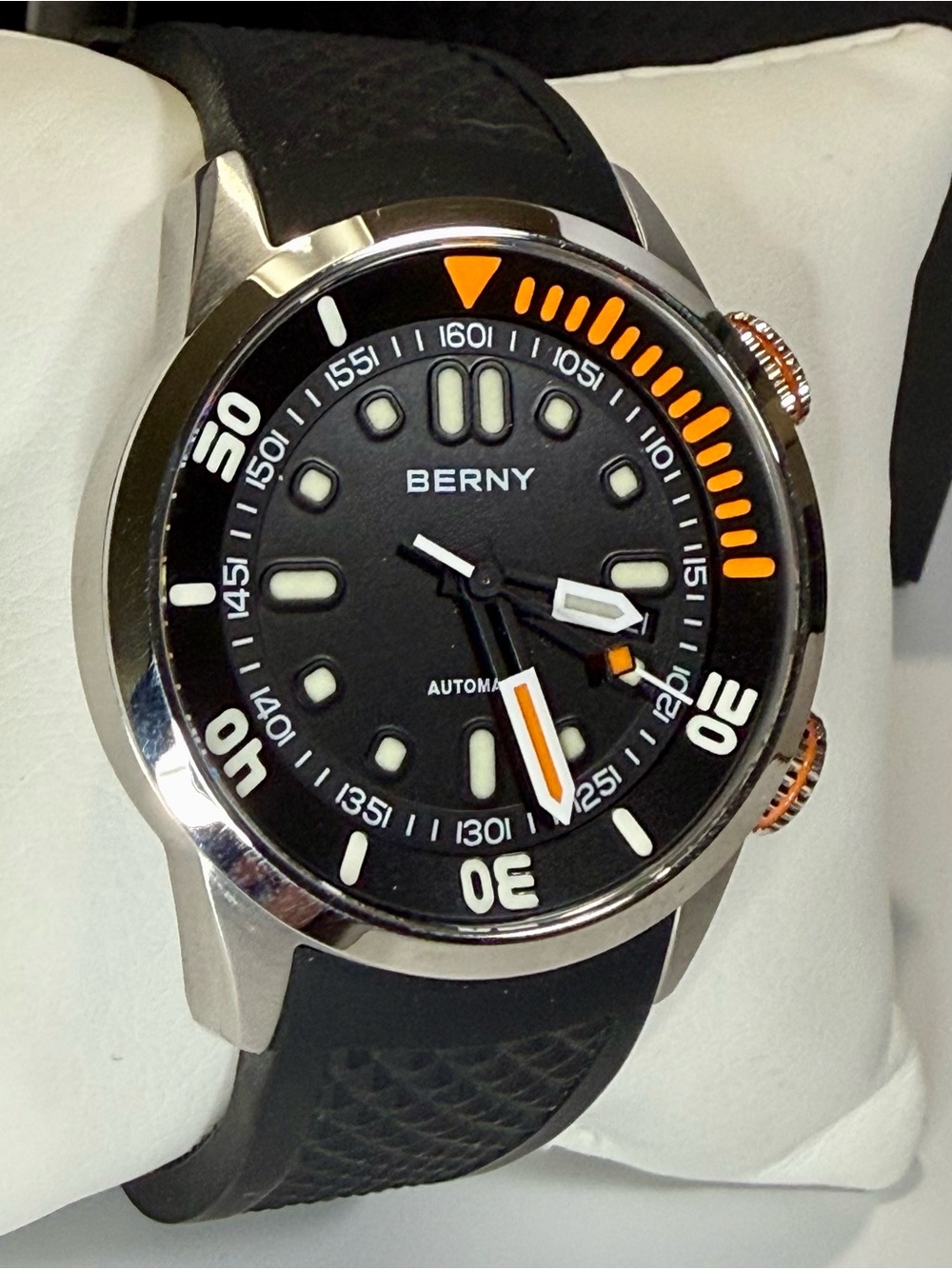 Berny Compressor Date Double Crown Dive Mens Watch - Picture 2 of 7